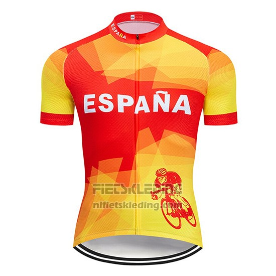 2019 Fietskleding Spanje Rood en Geel Korte Mouwen en Koersbroek